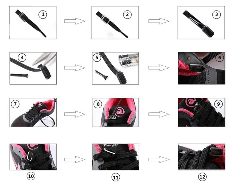 1 pair No Tie Lazy Shoelaces Women Men Sneaker Shoe Laces