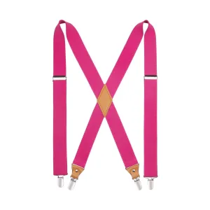 1.4 inch Adjustable Suspender with 4 Clips - A8-HOT PINK
