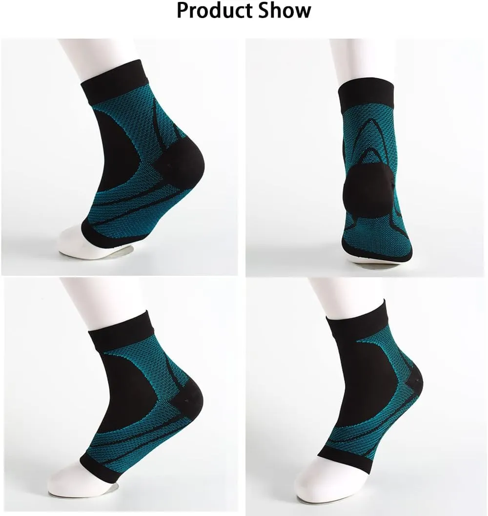 3 Pairs Ankle Brace Level 2 Compression Open Toe Sport Sleeve Socks,Arch Support,Relieves Foot Achilles Joint Pain.