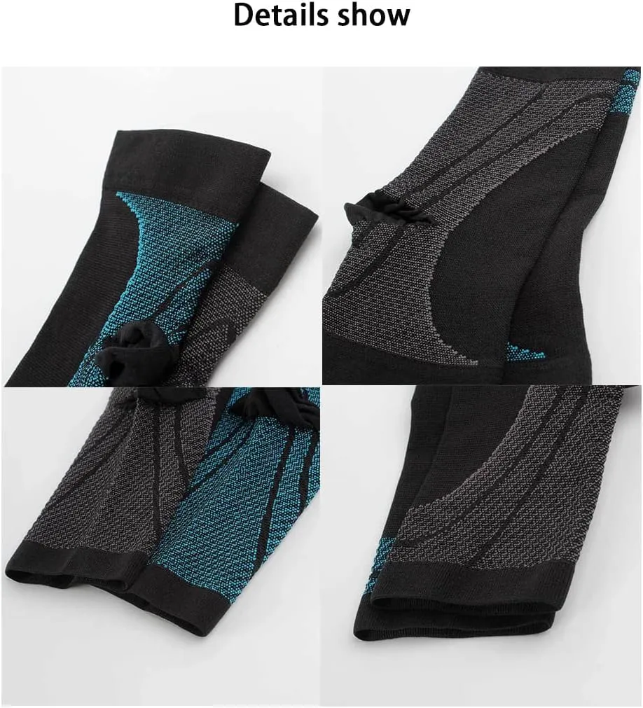 3 Pairs Ankle Brace Level 2 Compression Open Toe Sport Sleeve Socks,Arch Support,Relieves Foot Achilles Joint Pain.