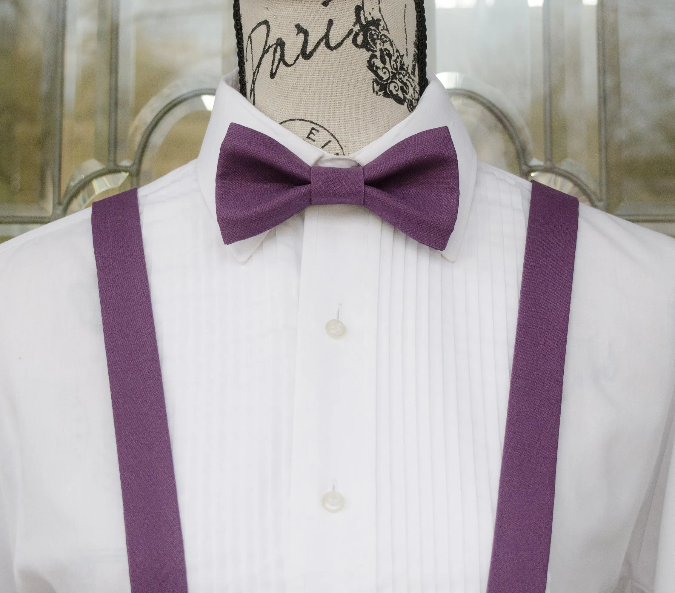 Amethyst Bow Tie and/or Suspenders (390)