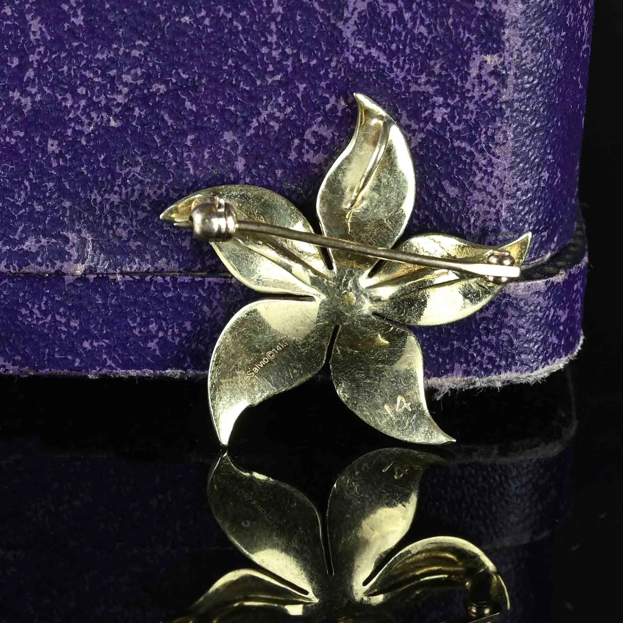 Antique Enamel Flower Diamond Art Nouveau Pendant Brooch