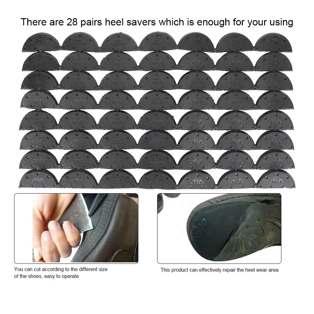 Belika Heel Saver-56Pcs Black Rubber Wearable Anti-Slip Cutable Heel Protection Shoe Repair Accessory