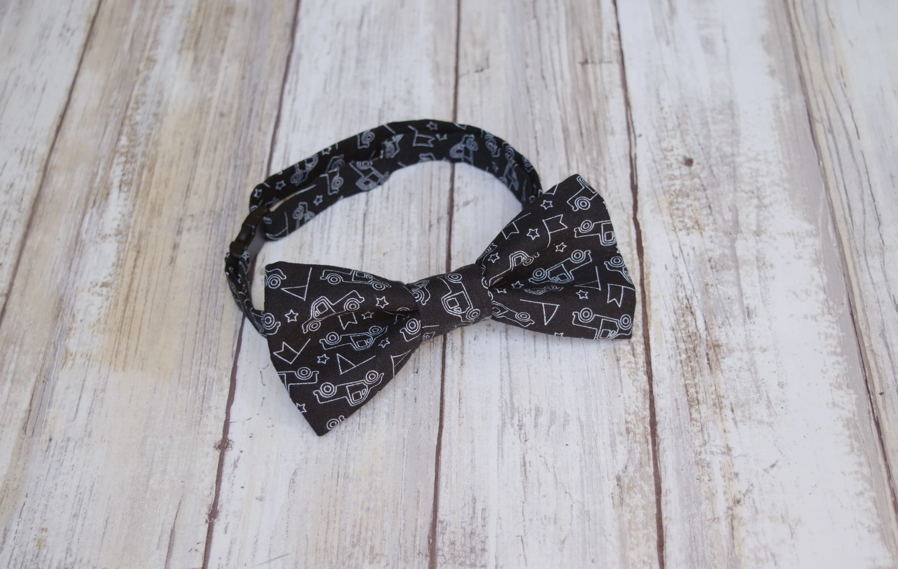 Black Retro Trucks Bow Tie and/or Suspenders