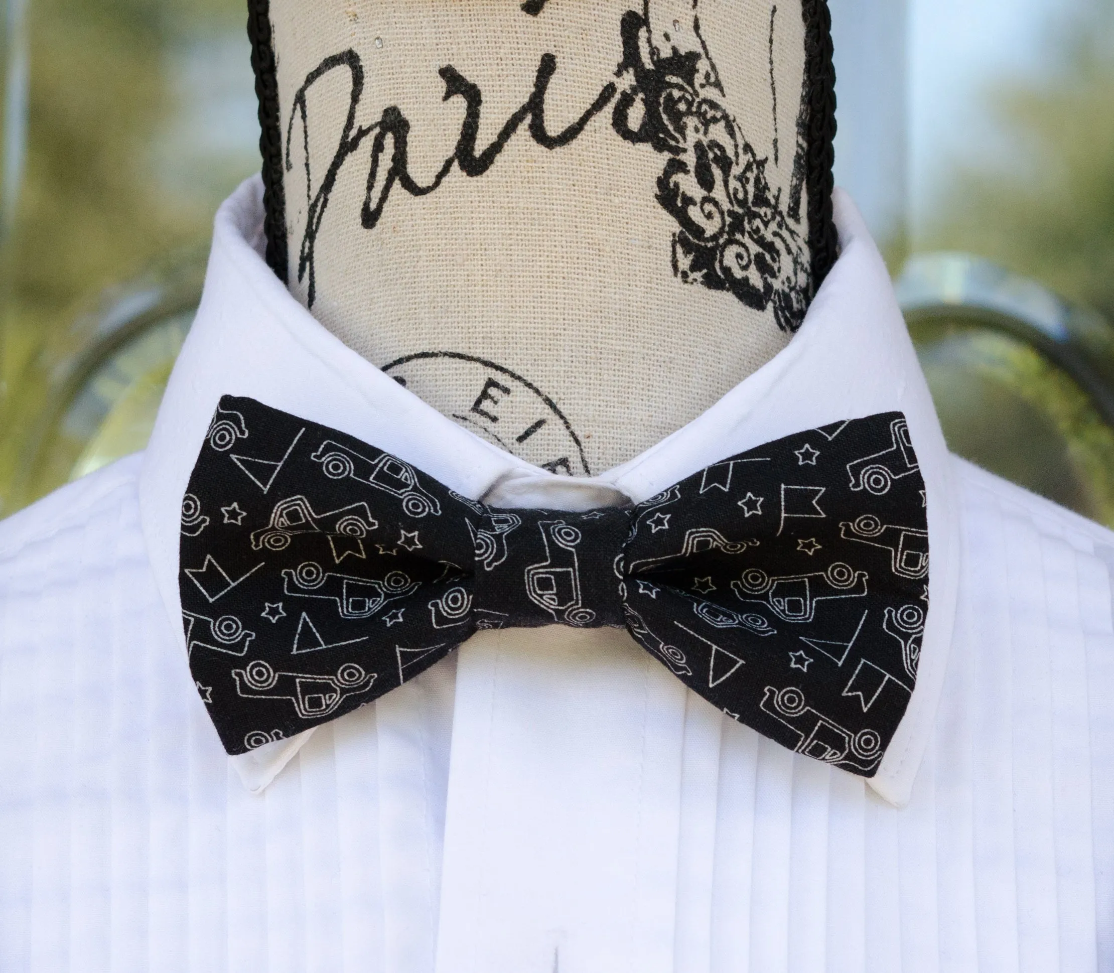 Black Retro Trucks Bow Tie and/or Suspenders