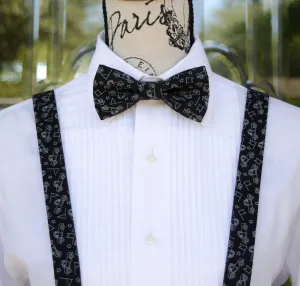 Black Retro Trucks Bow Tie and/or Suspenders