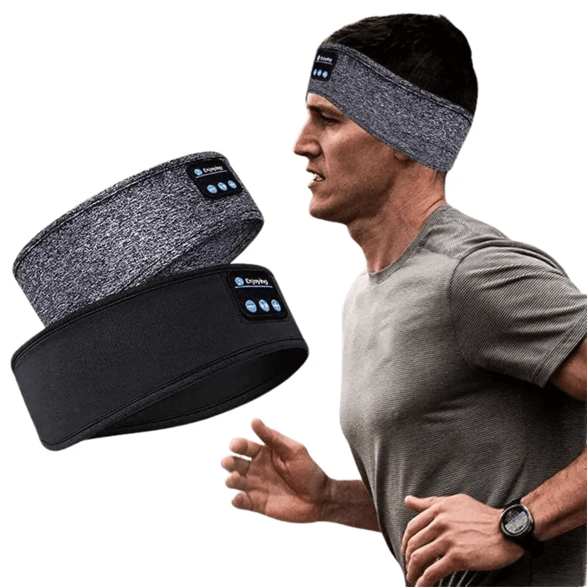 Bluetooth Headband Earphones, Wireless 5.0, Active Noise-Cancellation, Comfortable for Sports & Sleep, Volume Control, USB Charging