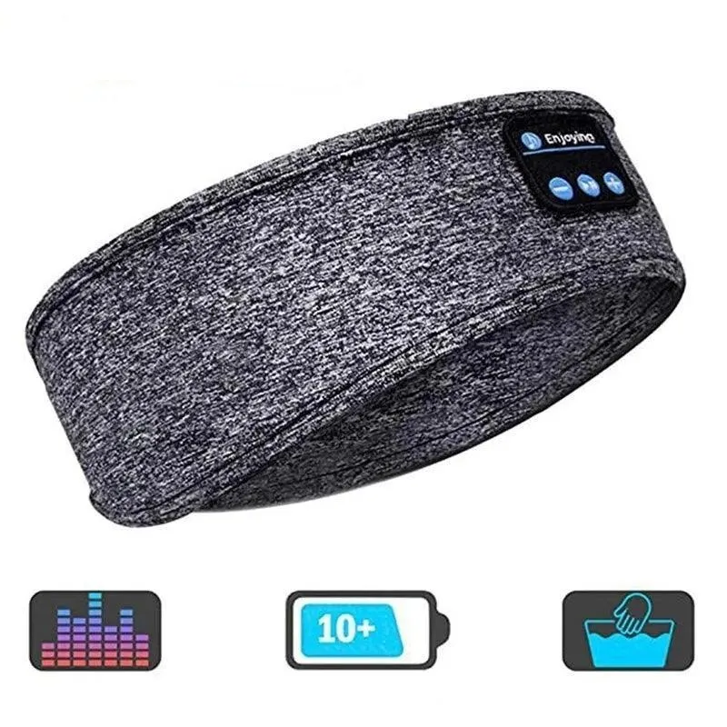 Bluetooth Headband Earphones, Wireless 5.0, Active Noise-Cancellation, Comfortable for Sports & Sleep, Volume Control, USB Charging