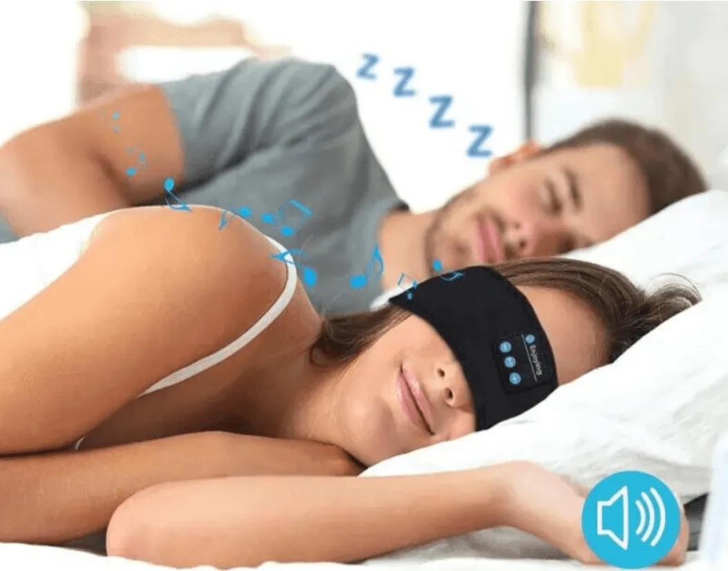 Bluetooth Headband Earphones, Wireless 5.0, Active Noise-Cancellation, Comfortable for Sports & Sleep, Volume Control, USB Charging