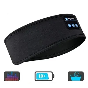 Bluetooth Headband Earphones, Wireless 5.0, Active Noise-Cancellation, Comfortable for Sports & Sleep, Volume Control, USB Charging