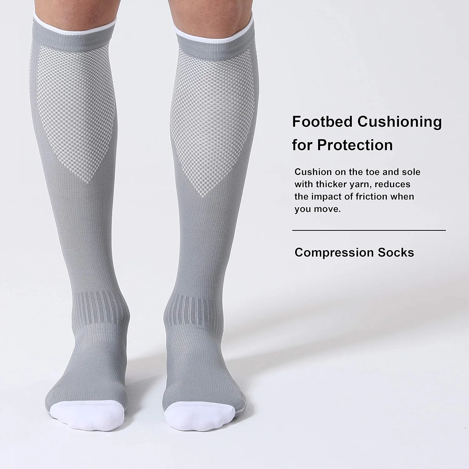 CelerSport 3 Pairs Compression Socks for Men and Women 20-30 mmHg Running Support Socks