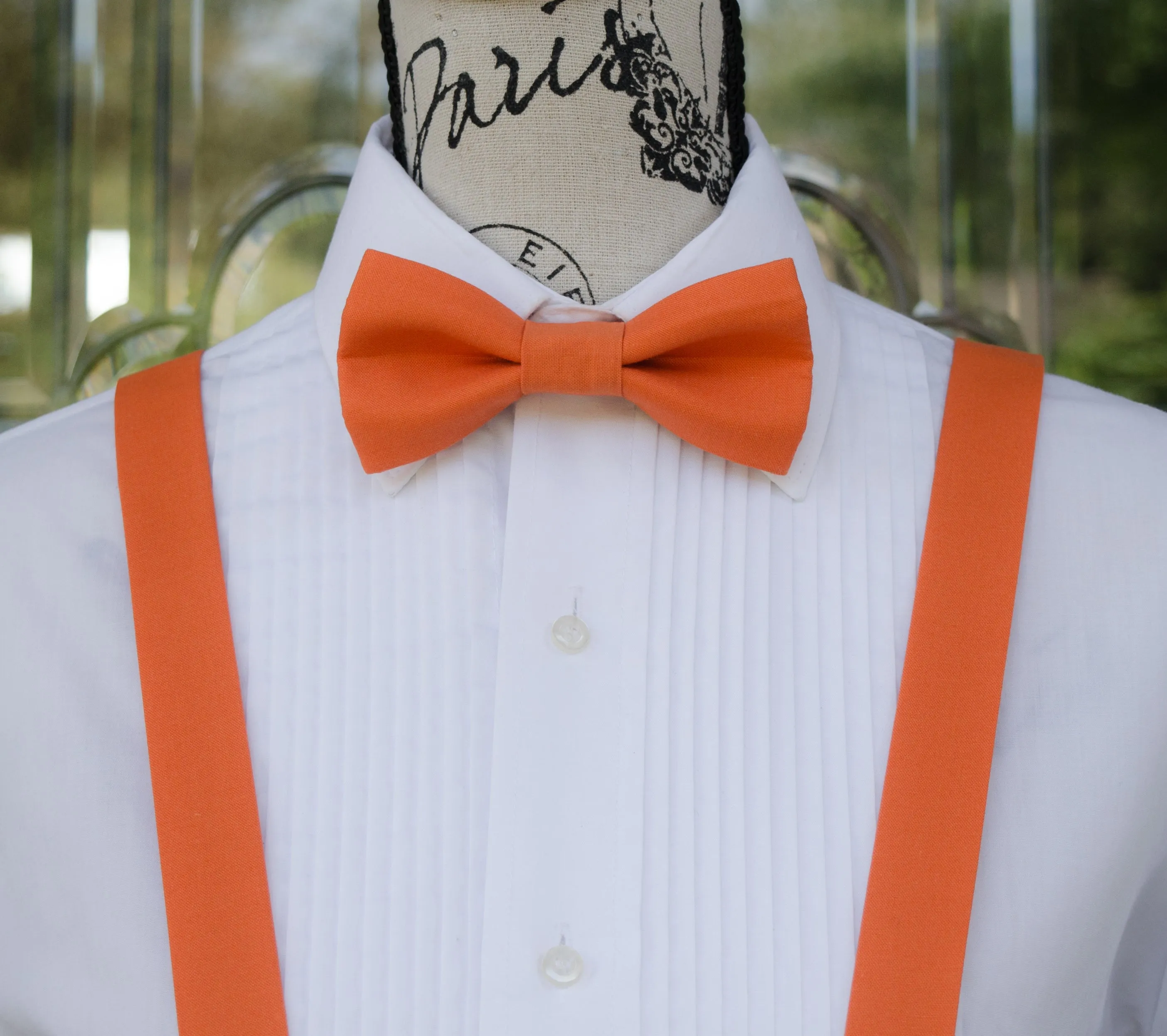 Clementine Orange Bow Tie and/or Suspenders (209)