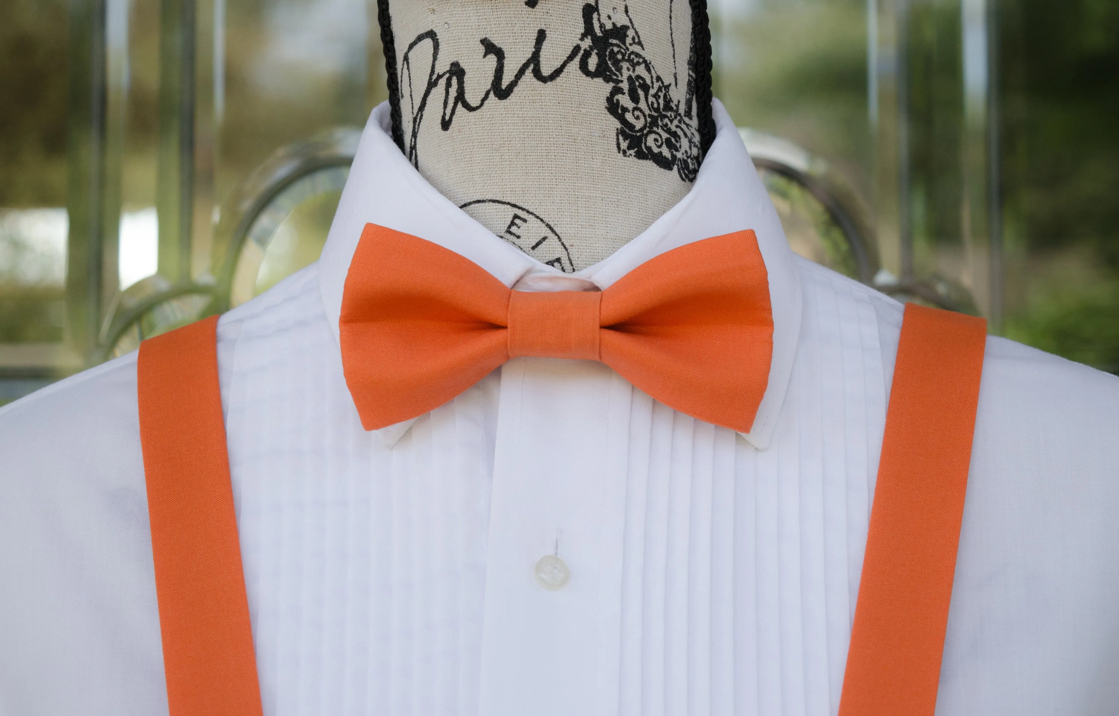 Clementine Orange Bow Tie and/or Suspenders (209)
