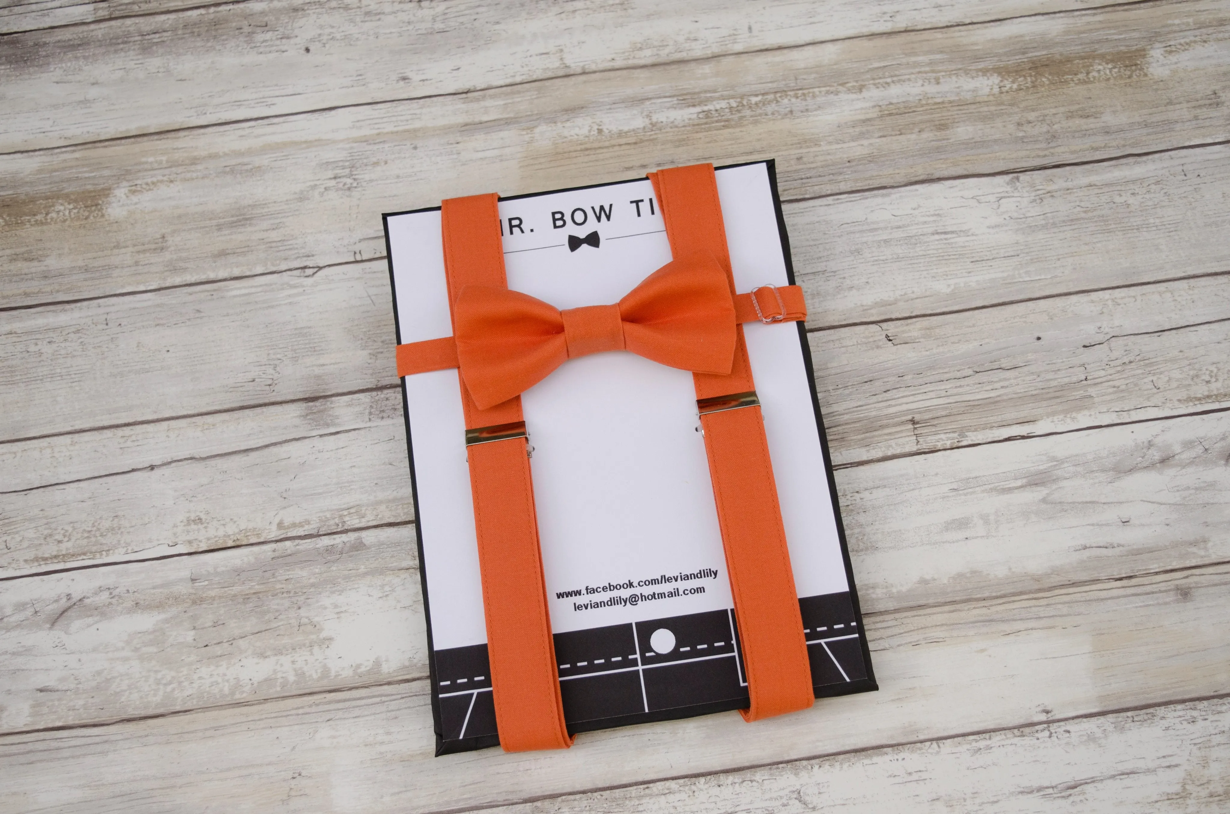 Clementine Orange Bow Tie and/or Suspenders (209)