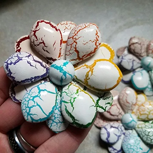Crackled Rainbow Flower Pin
