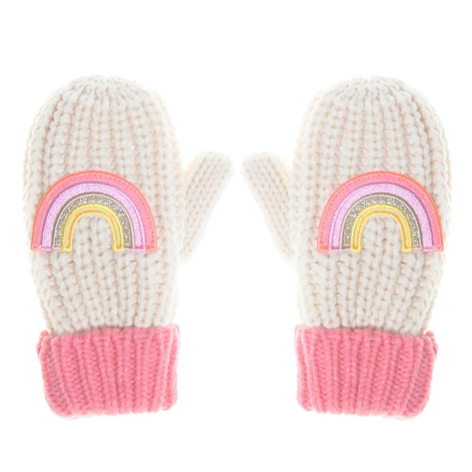 Disco Rainbow Knitted Mittens 3-6 Years