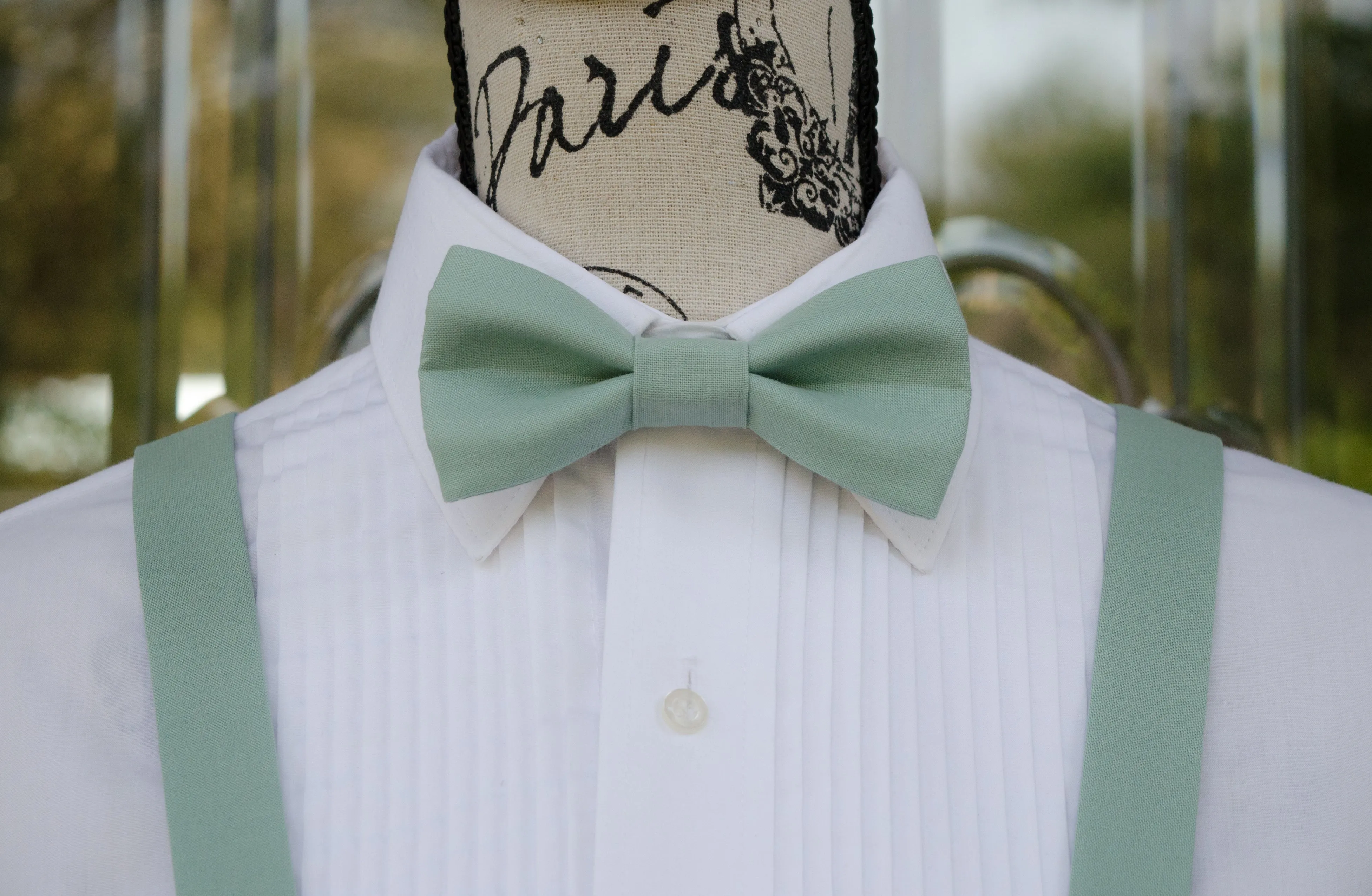 Dusty Jade Bow Tie and/or Suspenders (38)