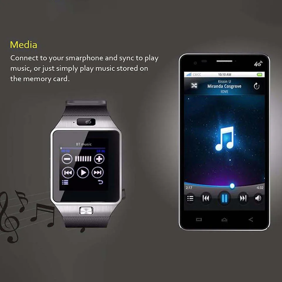 DZ09 Smartwatch with  Sim Camera wifi and Memory Bluetooth Supported