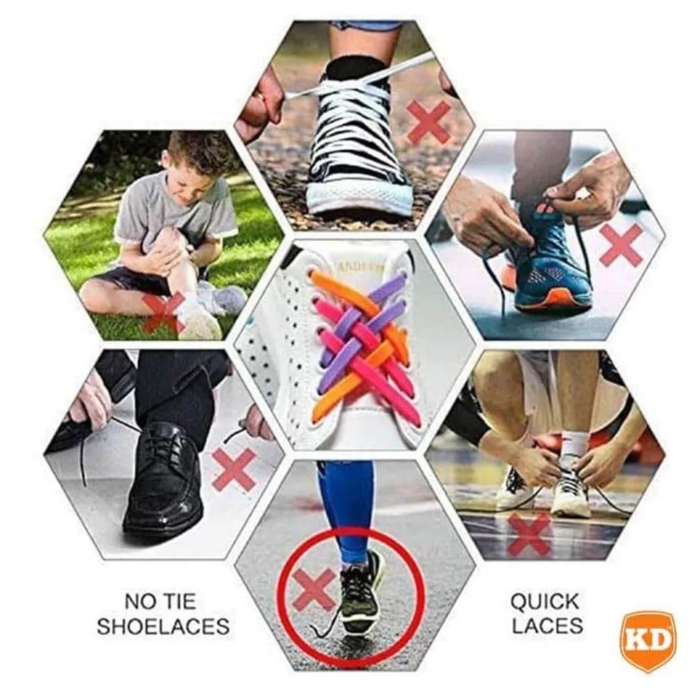 elastic lazy no-tie silicone speed laces - Green (Adults)(x2 Combo)