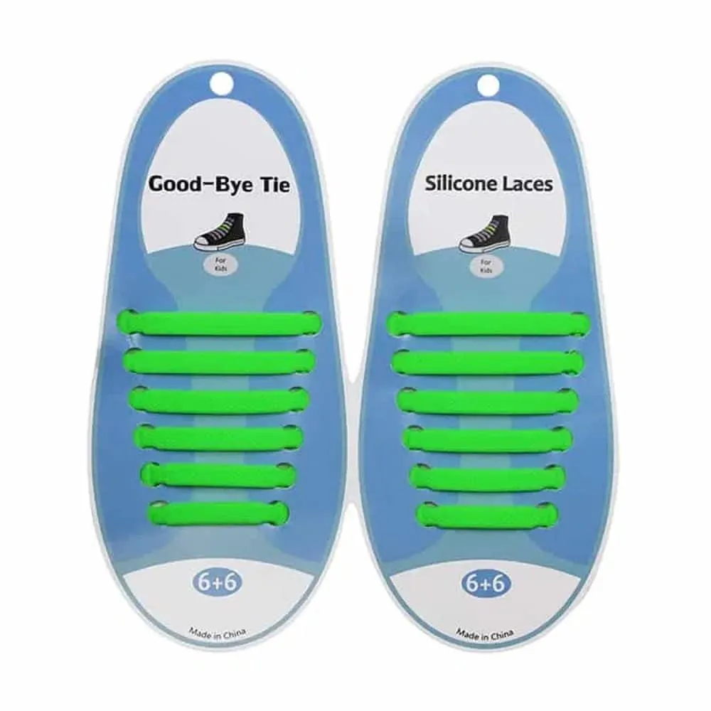 elastic lazy no-tie silicone speed laces - Green (Kids)