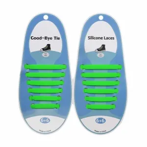 elastic lazy no-tie silicone speed laces - Green (Kids)