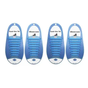 elastic lazy no-tie silicone speed laces - Light Blue (Adults)(x2 Combo)