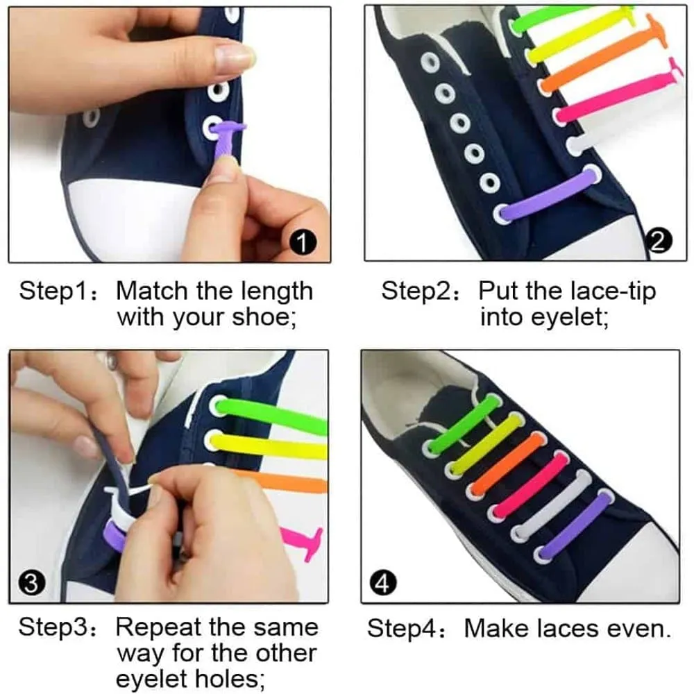 elastic lazy no-tie silicone speed laces - Red (Adults)