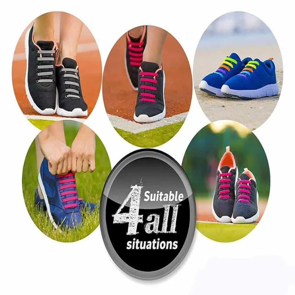 elastic lazy no-tie silicone speed laces - Red (Adults)