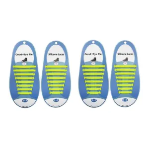 elastic lazy no-tie silicone speed laces - Yellow (Adults)(x2 Combo)