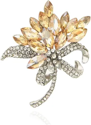 Floral Brooches & Pins - Elegant Crystals Rhinestone Women's Corsage Pin for Wedding Bouquet