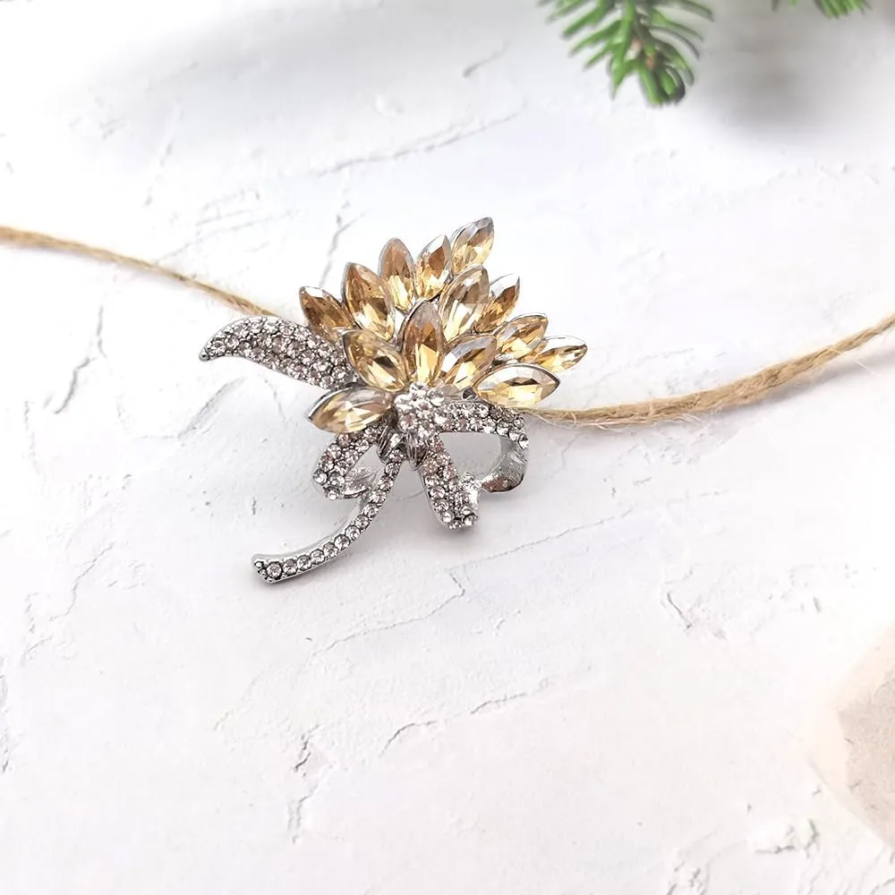 Floral Brooches & Pins - Elegant Crystals Rhinestone Women's Corsage Pin for Wedding Bouquet