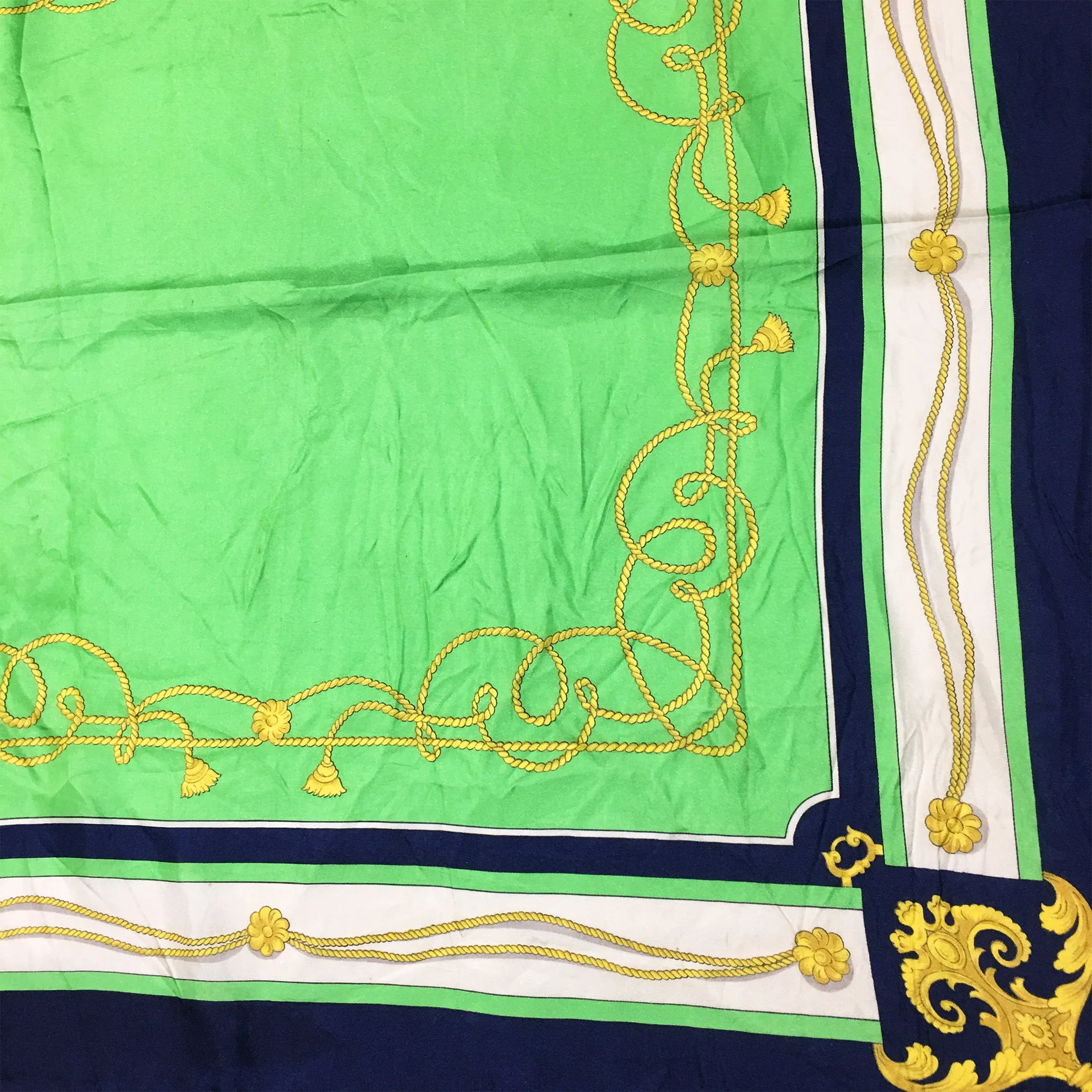 Green Silk Square Scarf