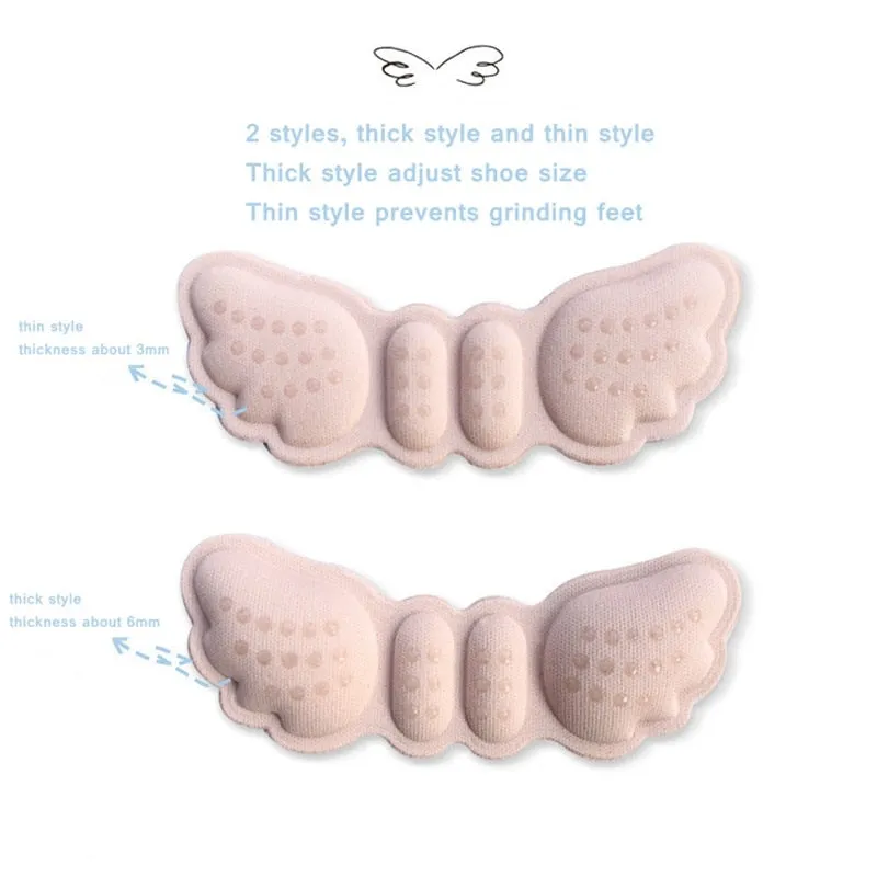 High Heel Insoles Butterfly Adjust Size Heel Liner Grips Protector Sticker Heel Pad Foot Care Anti Keep Abreast Heel Pads