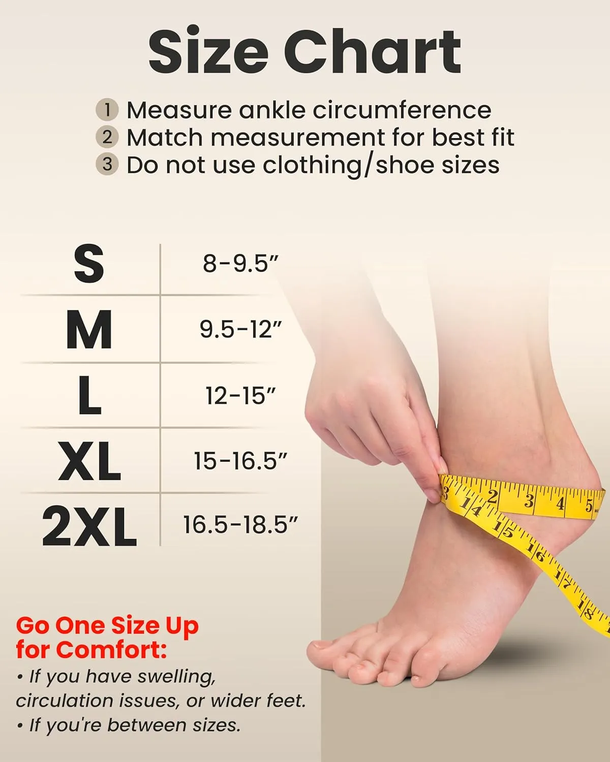 KEMFORD Ankle Compression Sleeve - Plantar Fasciitis Braces - Open Toe Compression Socks for Swelling, Sprain, Neuropathy, Foot Arch Support for Men and Women