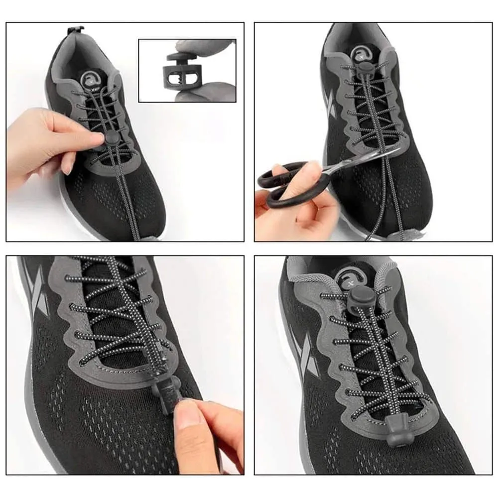 Lazy No-Tie Elastic Speed Shoelaces - Brown