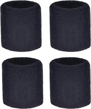 Magicorange 2 Pair Wrist Sweatbands for Kid Sports Wristbands, Stretchy & Sweat Absorbing Cotton Terry Cloth Wristband for Tennis Football Basketball