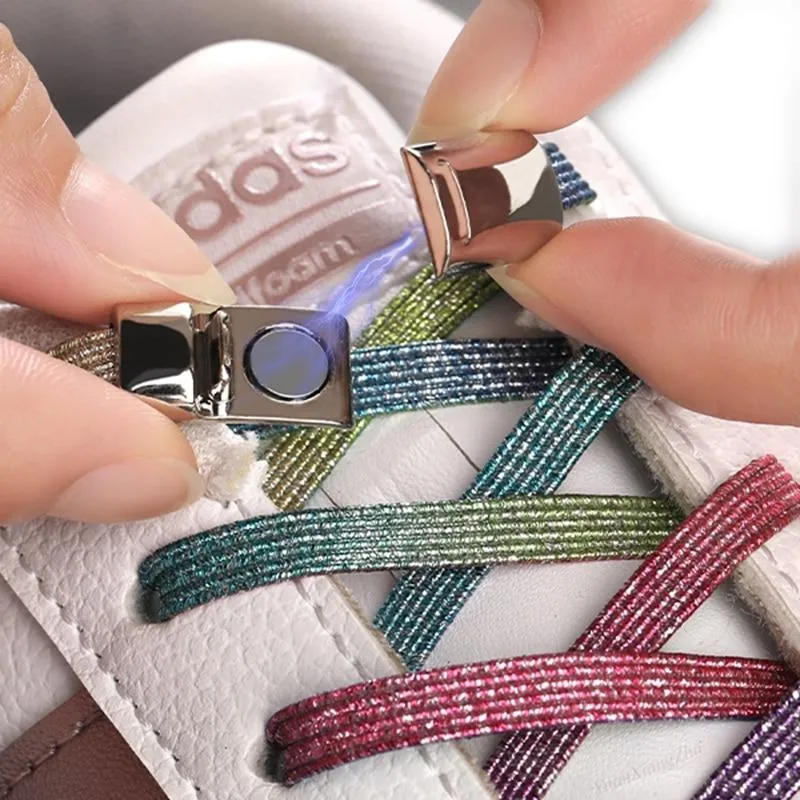 NEW Magnet Locking No Tie Elastic Shoe Laces