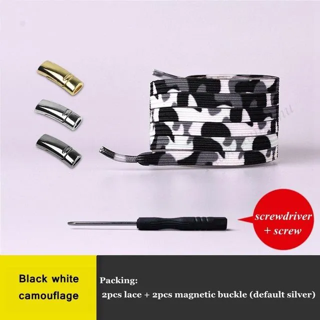 NEW Magnet Locking No Tie Elastic Shoe Laces