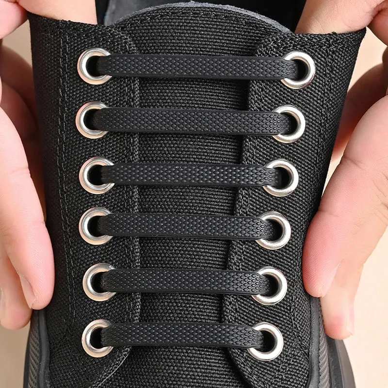 No-Tie Silicone Shoelaces – Elastic Waterproof Laces in 8 Sizes & 12 Colors for Easy Slip-On Shoes