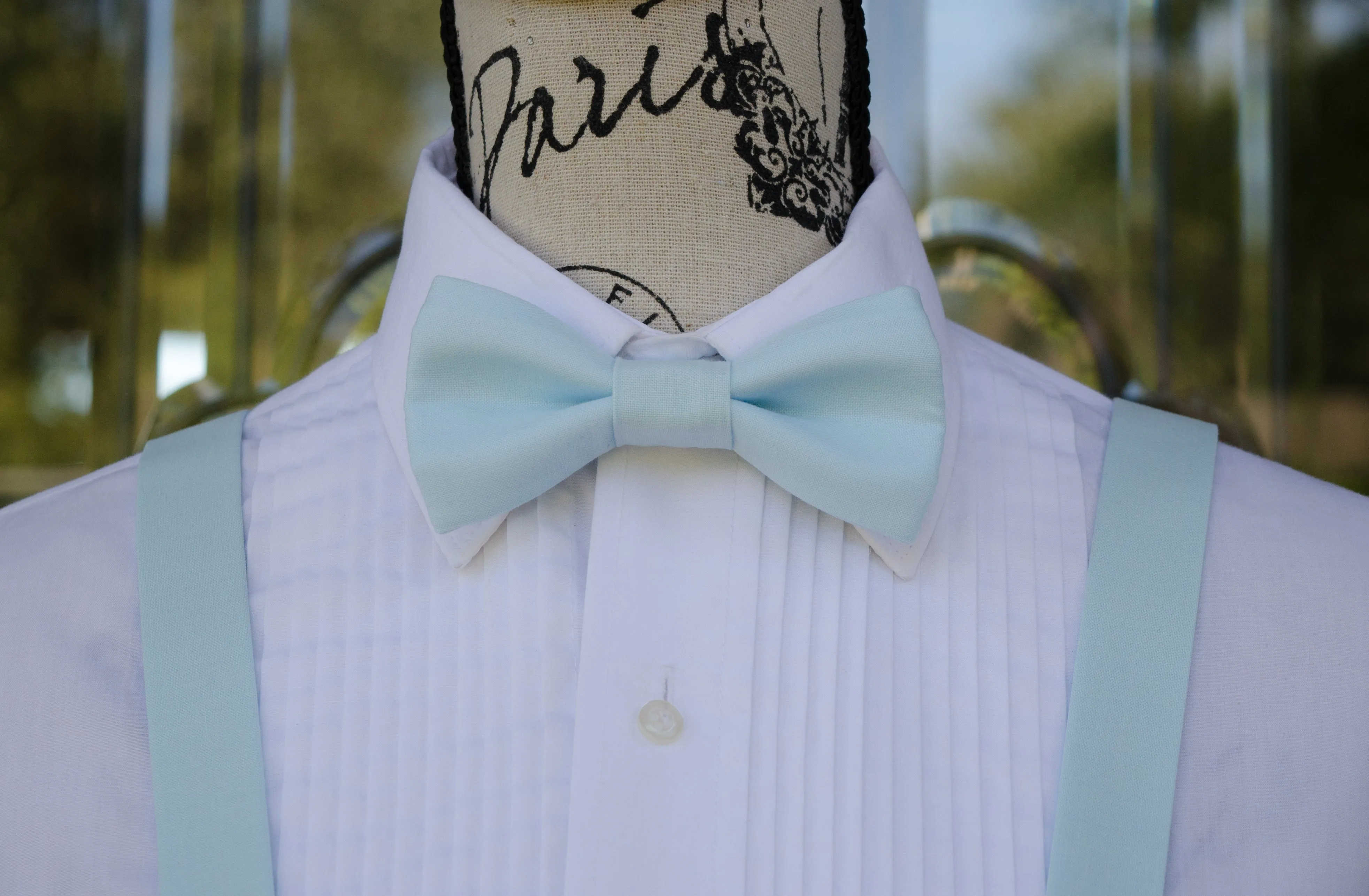 Pastel Blue Bow Tie and/or Suspenders (247)