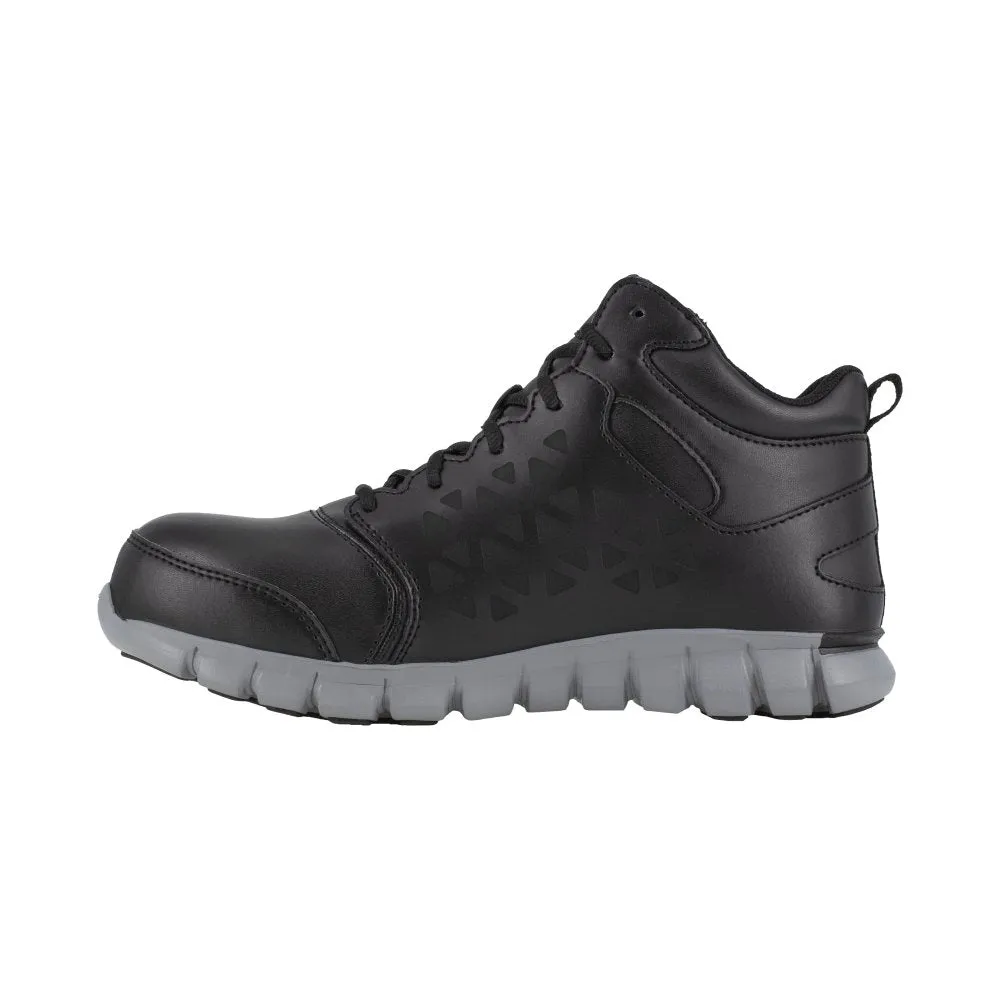 Reebok Sublite Cushion Work Athletic Waterproof Mid-cut Men's Composite Toe Rb4144 In Black And Grey
