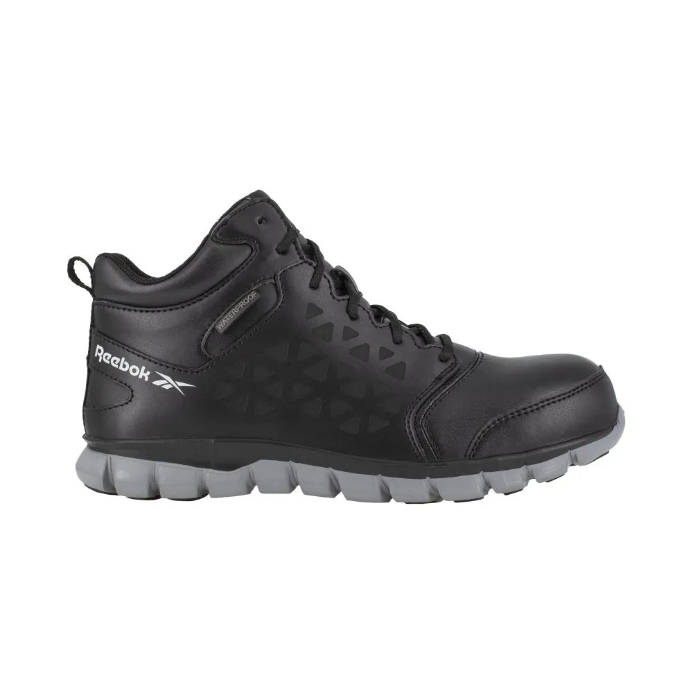 Reebok Sublite Cushion Work Athletic Waterproof Mid-cut Men's Composite Toe Rb4144 In Black And Grey