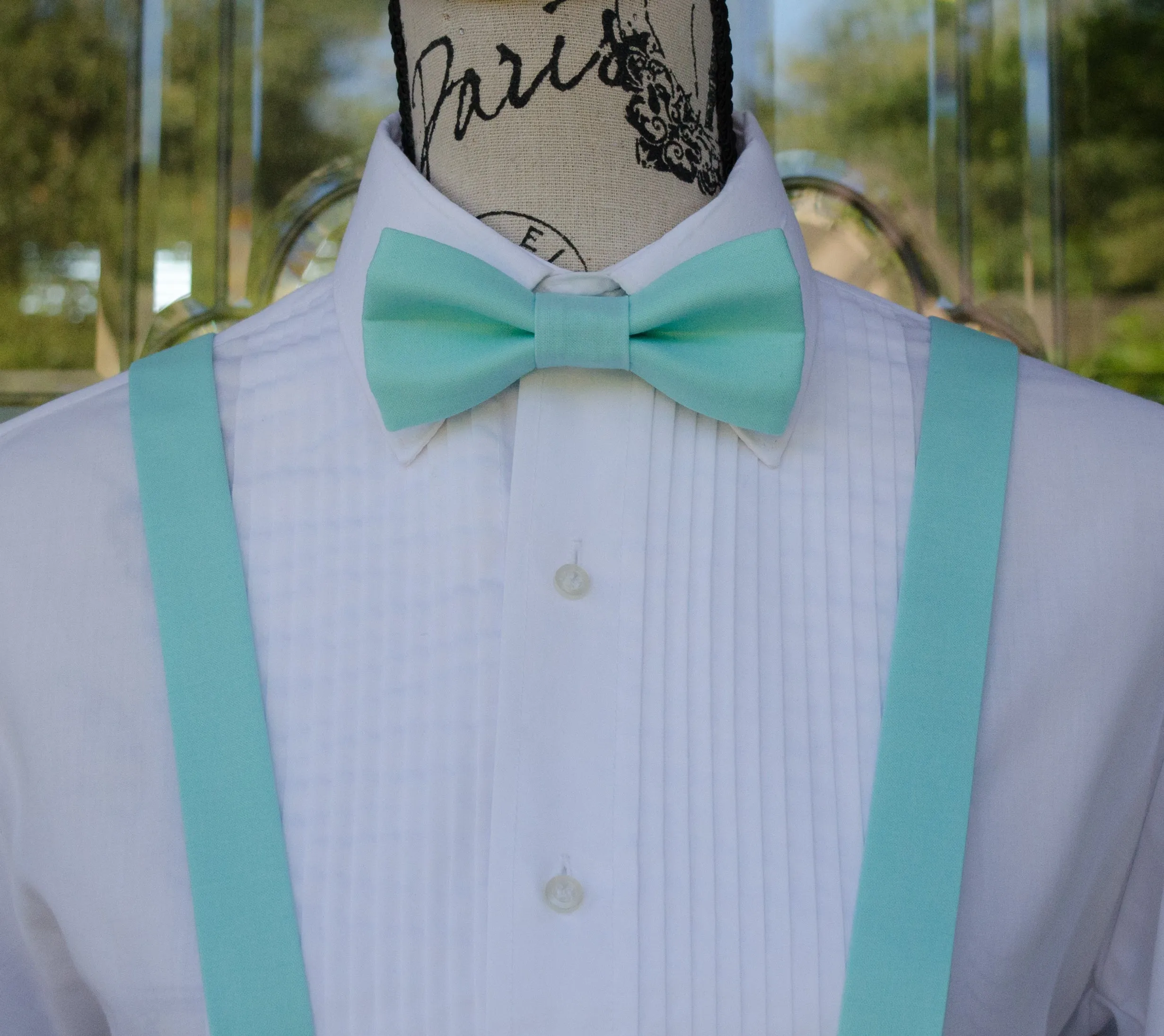 Robins Egg Blue Bow Tie and/or Suspenders (85)