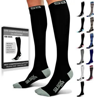 SB SOX Lite Compression Socks for Men & Women (15-20mmHg)  Best Compression Socks for Travel, Sports, and Daily Wear - XXL Sizes too!
