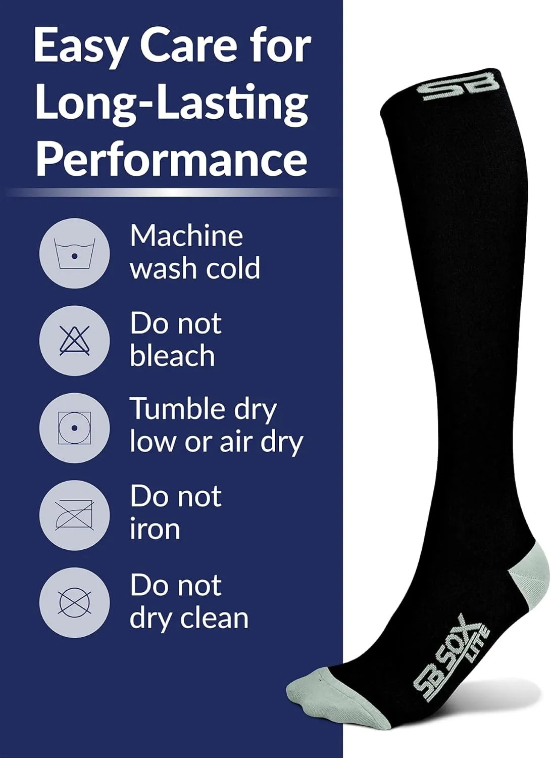 SB SOX Lite Compression Socks for Men & Women (15-20mmHg)  Best Compression Socks for Travel, Sports, and Daily Wear - XXL Sizes too!