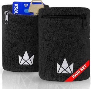 The Friendly Swede Wrist Wallets for Men & Women  Wristband Pocket with Zipper for Jogging, Cycling & Walking; Wrist Pouch for Men for Storing Cash, Keys & Credit Cards; Ankle Wallet - 2 Pack