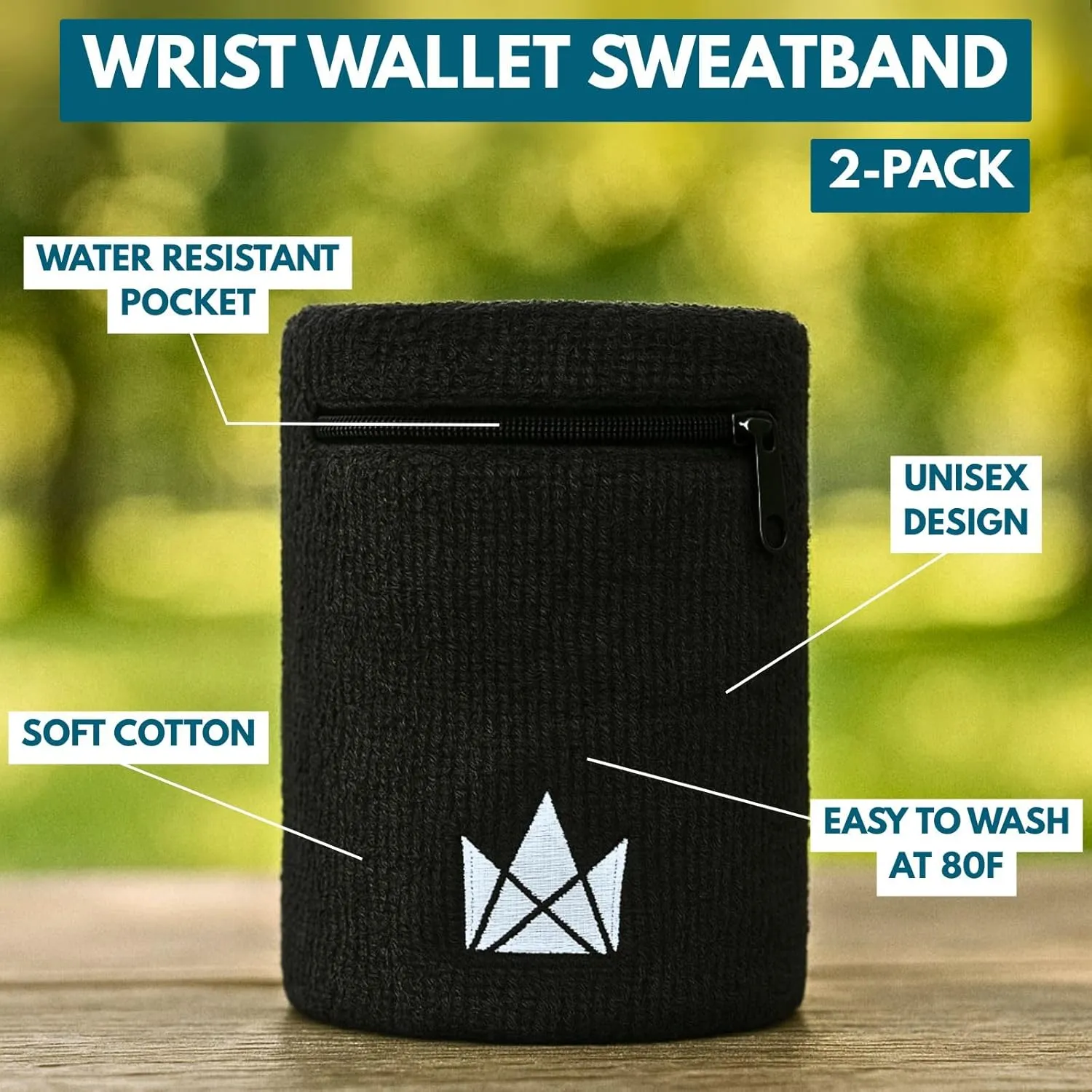 The Friendly Swede Wrist Wallets for Men & Women  Wristband Pocket with Zipper for Jogging, Cycling & Walking; Wrist Pouch for Men for Storing Cash, Keys & Credit Cards; Ankle Wallet - 2 Pack