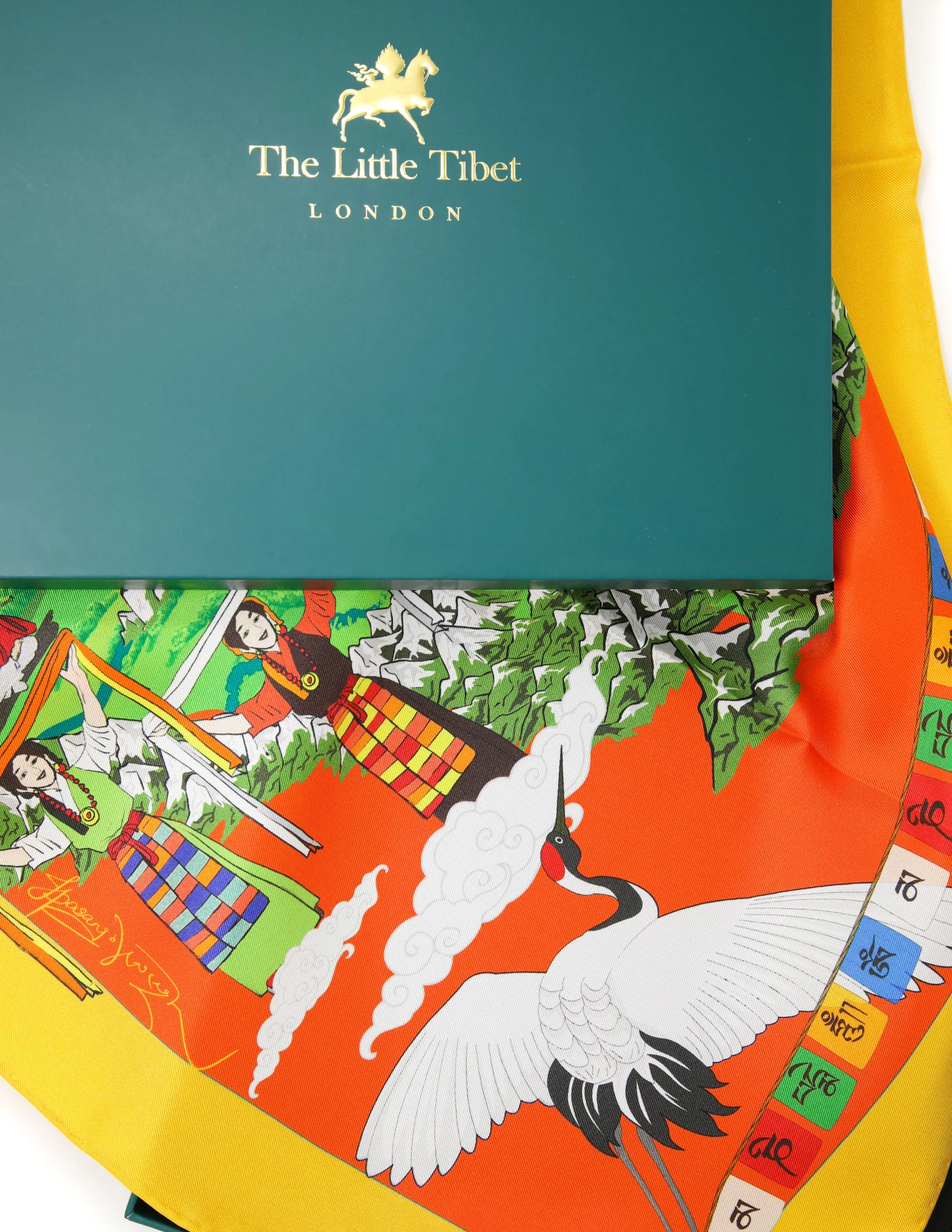 The Heavenly Map of Tibet Square Silk Scarf