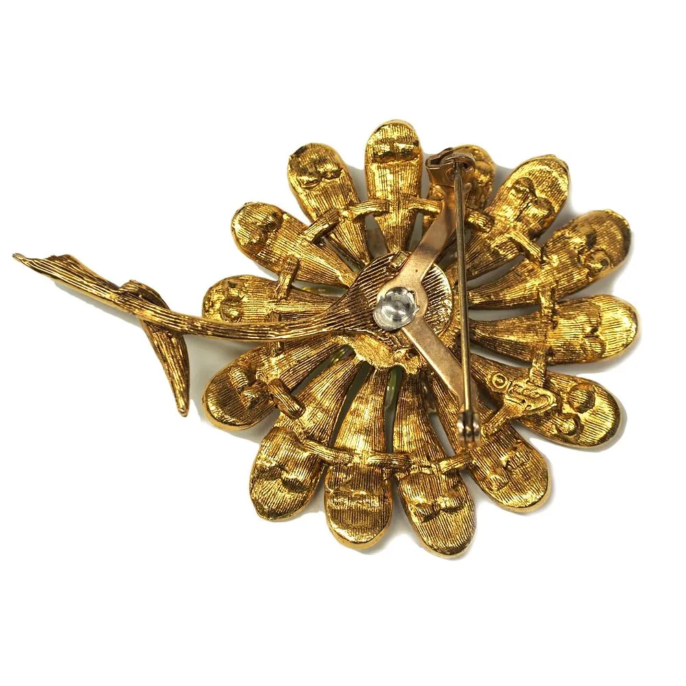 Vintage Signed Capri Enamel Flower Brooch