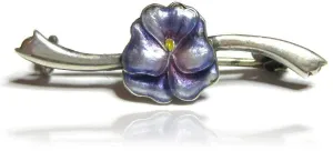 Vintage Silver Enamel Posy Brooch